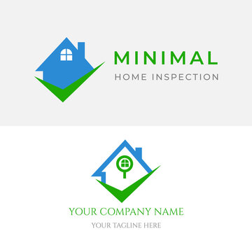 home inspection logo for company. Minimal real estate home inspection logo