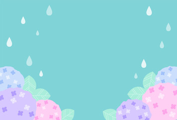 vector background with hydrangeas in the rain for banners, cards, flyers, social media wallpapers, etc.
