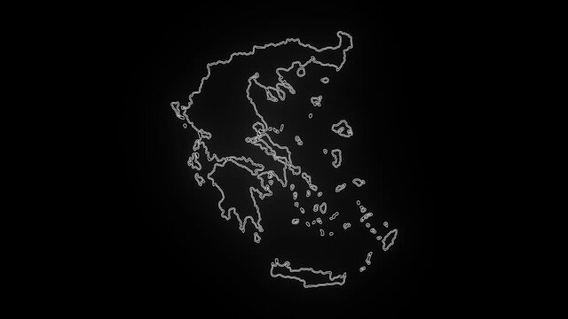 Map of Greece, Greece outline, Animated close up map of Greece 