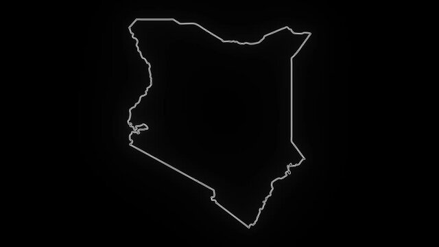 Map of Kenya, Kenya outline, Animated close up map Kenya