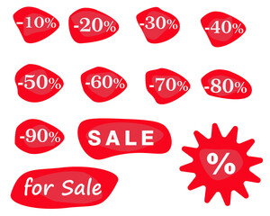 Sale illustration. Collection of vector price tags. Isolated ribbons sale banners. Offers a new collection.