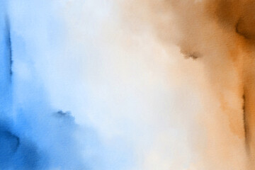Abstract Watercolor Background, Blue and Brown