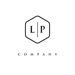 initial LP logo design vector