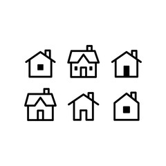 Set of house vector icons. Homes clipart symbols. Home pictogram collection.