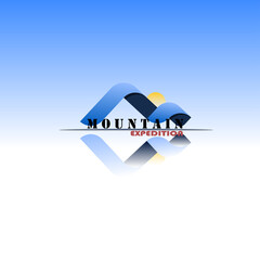 A mountain logo with the letter m, this is a symbol of a minimalist mountain panorama