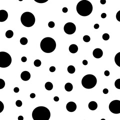 Irregular polka dots seamless pattern. Circle shapes texture background.