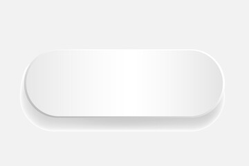 White glass button with chrome frame. Vector illustration isolated on white background. Vector illustration