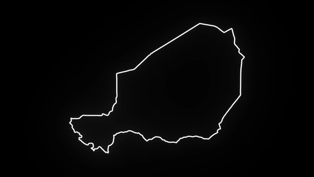 Map of niger, niger outline, Animated close up map of niger