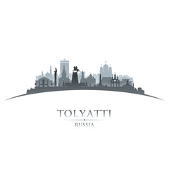 Tolyatti Russia city silhouette white background