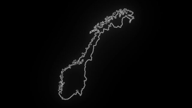 Map of Norway, Norway outline, Animated close up map of Norway 