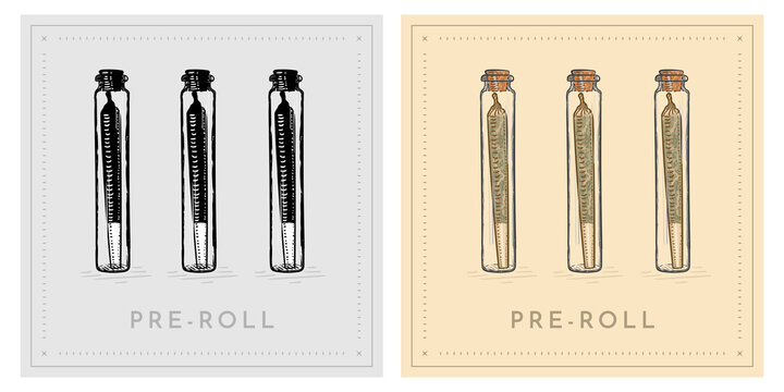 Cannabis Joint Hemp Smoke In Glass Tube Preroll