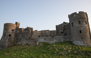 Fototapeta na wymiar View of Carew castle in Pembrokeshire, Wales, UK