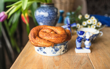 Traditional Dutch Zeeuwse bolussen pastry with brown sugar.