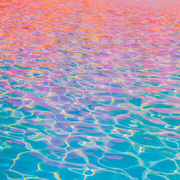 Minimalist wallpaper Blue pink vaporwave swimming pool relax water. Vacation dreams  time concept
