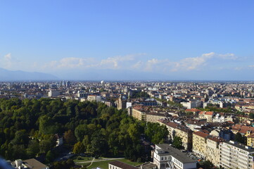 Fototapeta na wymiar Panoramic view of the center of Turin