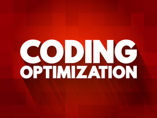 Coding Optimization text quote, concept background