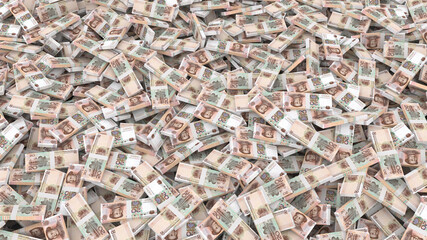 packaging of banknotes in denominations of 20 Chinese yuan for the whole frame