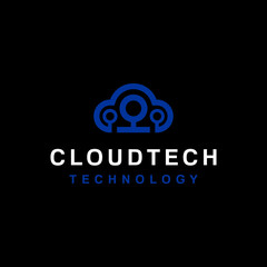 cloud technology logo vector design with modern and clean style for business and digital and development companies