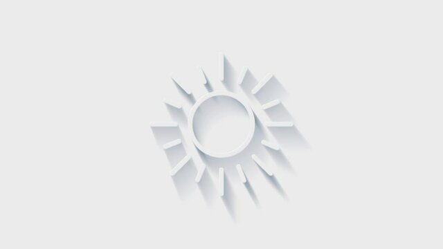 sun icon isolated on white background. Accounting symbol. Business, education and finance. 4K Video motion graphic animation