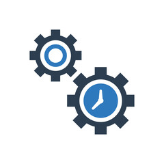 Clock management and time settings icon