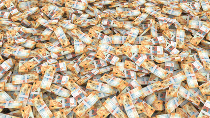 packaging of 10 Swiss francs banknotes for the whole frame