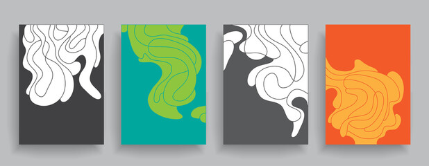 Fototapeta premium Template covers with graphic geometric elements. Applicable to brochures, posters, covers and banners. Vector illustration.