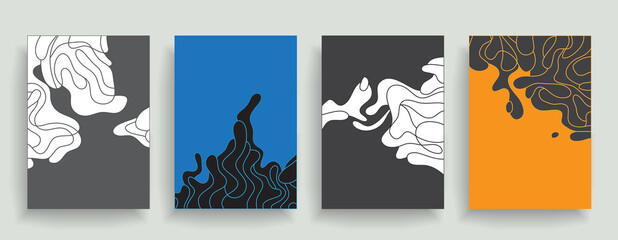 Template covers with graphic geometric elements. Applicable to brochures, posters, covers and banners. Vector illustration.