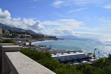 The coastline of Genoa, Italy