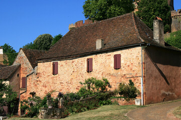 Fototapeta na wymiar ancient stone house in prudhomat in france
