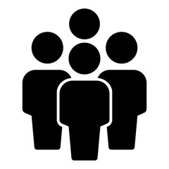 nsui4 NewSimpleUserIcon nsui - english - 4 people icon . crowd team group silhouette - human business figure . membership . simple isolated on white background . square xxl g10435