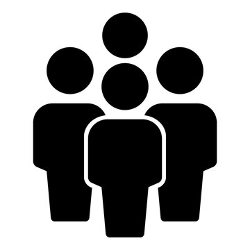 nsui4 NewSimpleUserIcon nsui - english - 4 people icon . crowd team group silhouette - human business figure . membership . simple isolated on white background . square xxl g10435