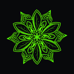 Vector drawing of doodle mandala. Ethnic mandalas with colorful tribal ornaments.