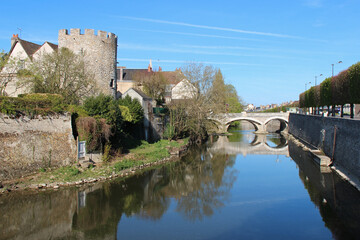 islette tower and river loir in vendôme in france