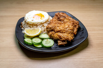 fried chicken with rice