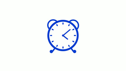 New blue color counting down alarm clock isolated in white background, Alarm clock