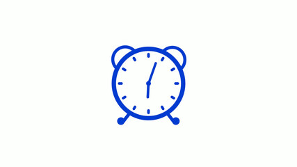 New blue color counting down alarm clock isolated in white background, Alarm clock