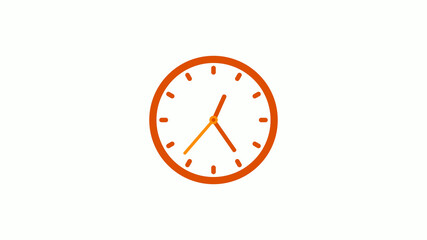 Circle clock icon on white background, New brown color counting down clock icon