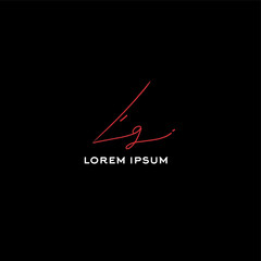 LG l g Initial handwriting creative fashion elegant design logo Sign Symbol template vector icon