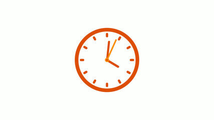 Circle clock icon on white background, New brown color counting down clock icon