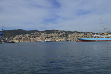Fototapeta premium The harbor in Genoa, Italy