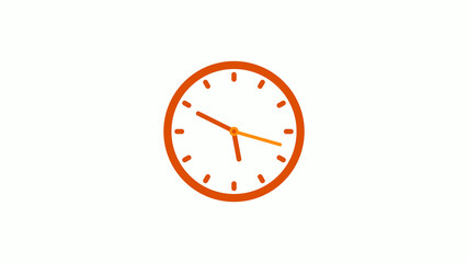 Circle clock icon on white background, New brown color counting down clock icon