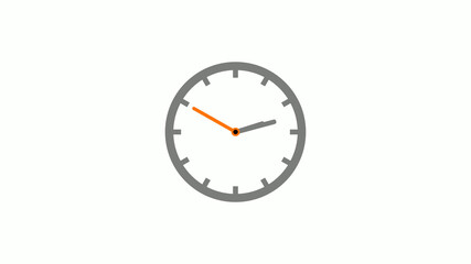 Amazing gray color counting down clock icon on white background, Gray circle clock