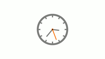 Amazing gray color counting down clock icon on white background, Gray circle clock