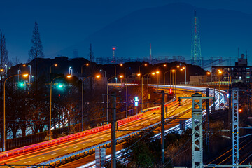 Fototapeta premium 北九州都市高速道路2号線夜景