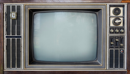 Vintage, classic, close-up of old television blank screen