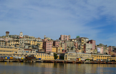Fototapeta na wymiar The harbor in Genoa, Italy