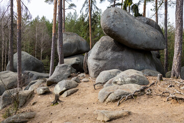 Viklan boulder, rock near Zihle, Pilsen region, Czech republic