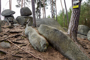Viklan boulder, rock near Zihle, Pilsen region, Czech republic