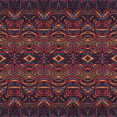Vector seamless pattern african art batik ikat. Ethnic print vintage fabric design.