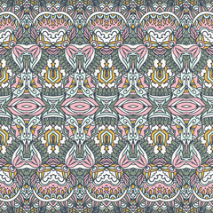 Tribal vintage abstract floral geometric ethnic seamless pattern ornamental